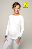 Bluzka ciążowa Basic  Vegan długi rękaw biała 1