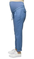 Lniane spodnie ciążowe Lanti niebieskie  7