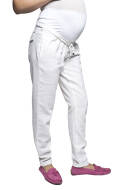 Lniane spodnie ciążowe Lanti białe 4