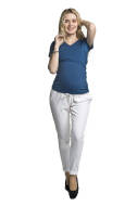 Lniane spodnie ciążowe Lanti białe 1