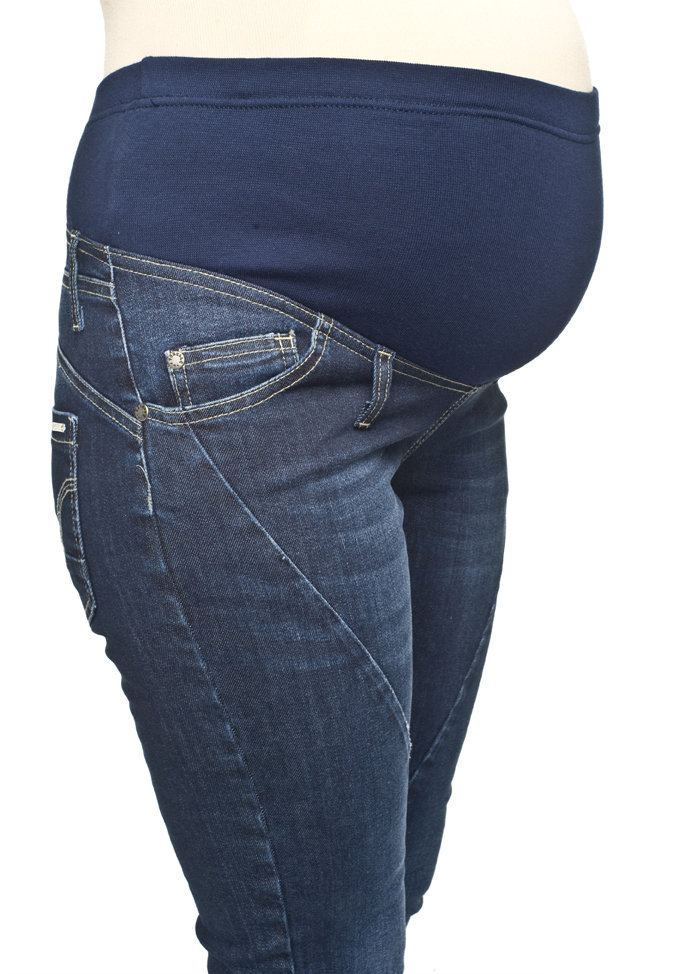 spodnie jeansowe ciążowe z pasem
